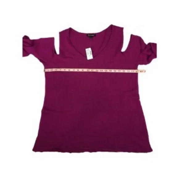 Rob & Ali Long Sleeve Cold Shoulder Fuschia Sweater Women’s 1X - Picture 6 of 11